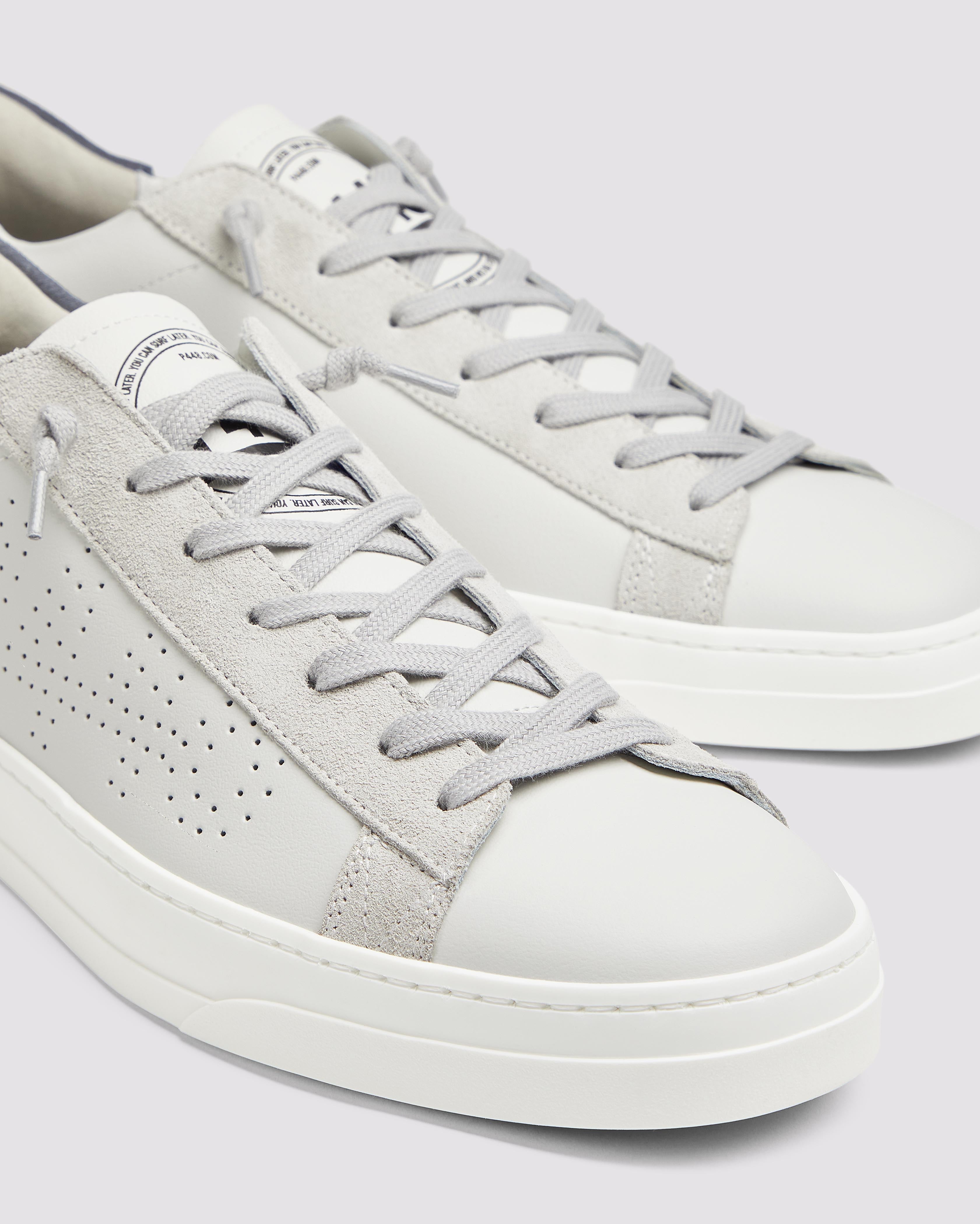 Jack White/Navy - Men's Low-Top White Leather Sneaker – P448®