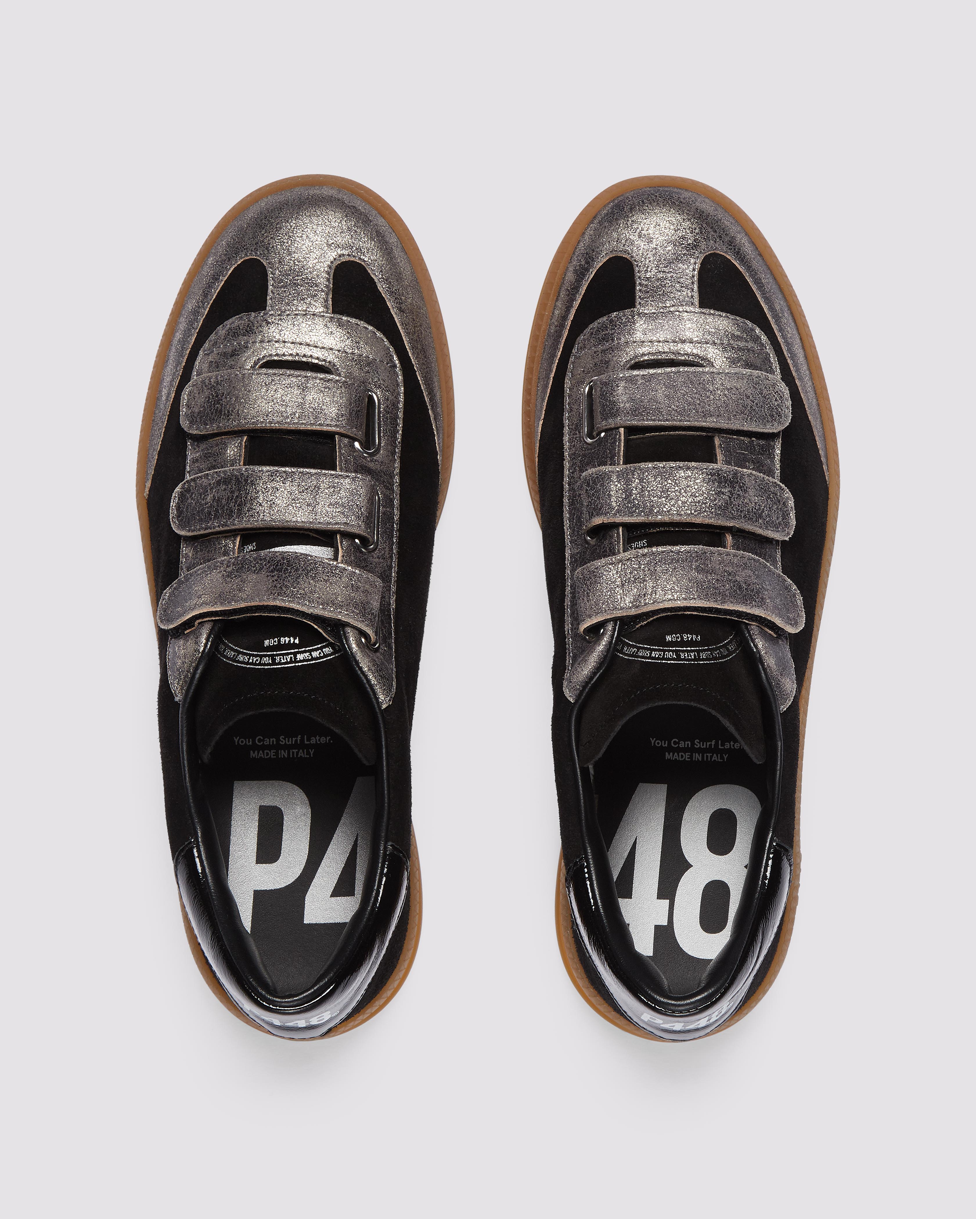 Monza Velcro Black Sneaker P448