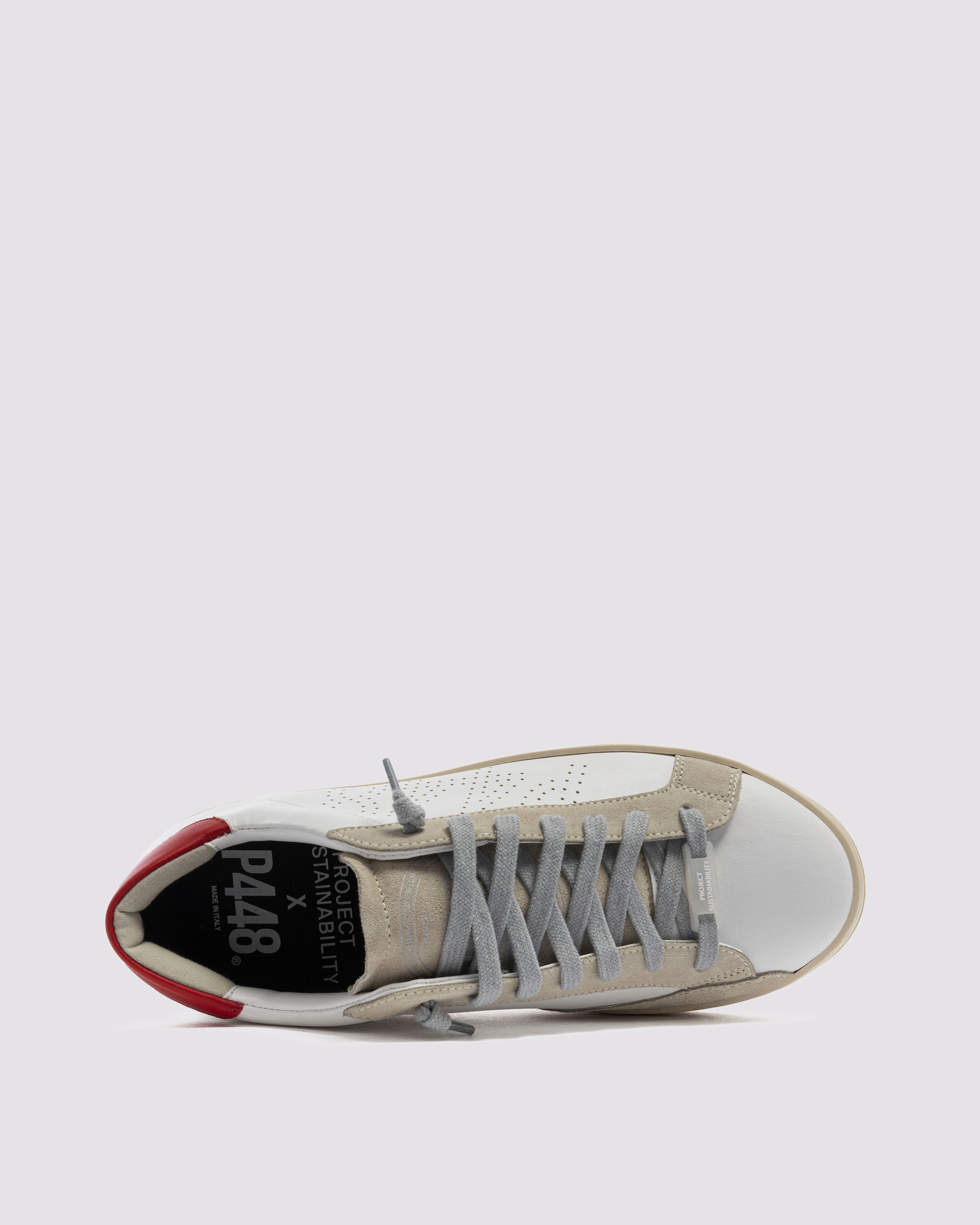 John Recycled White/Red Low-Top Sustainable Sneaker – P448®