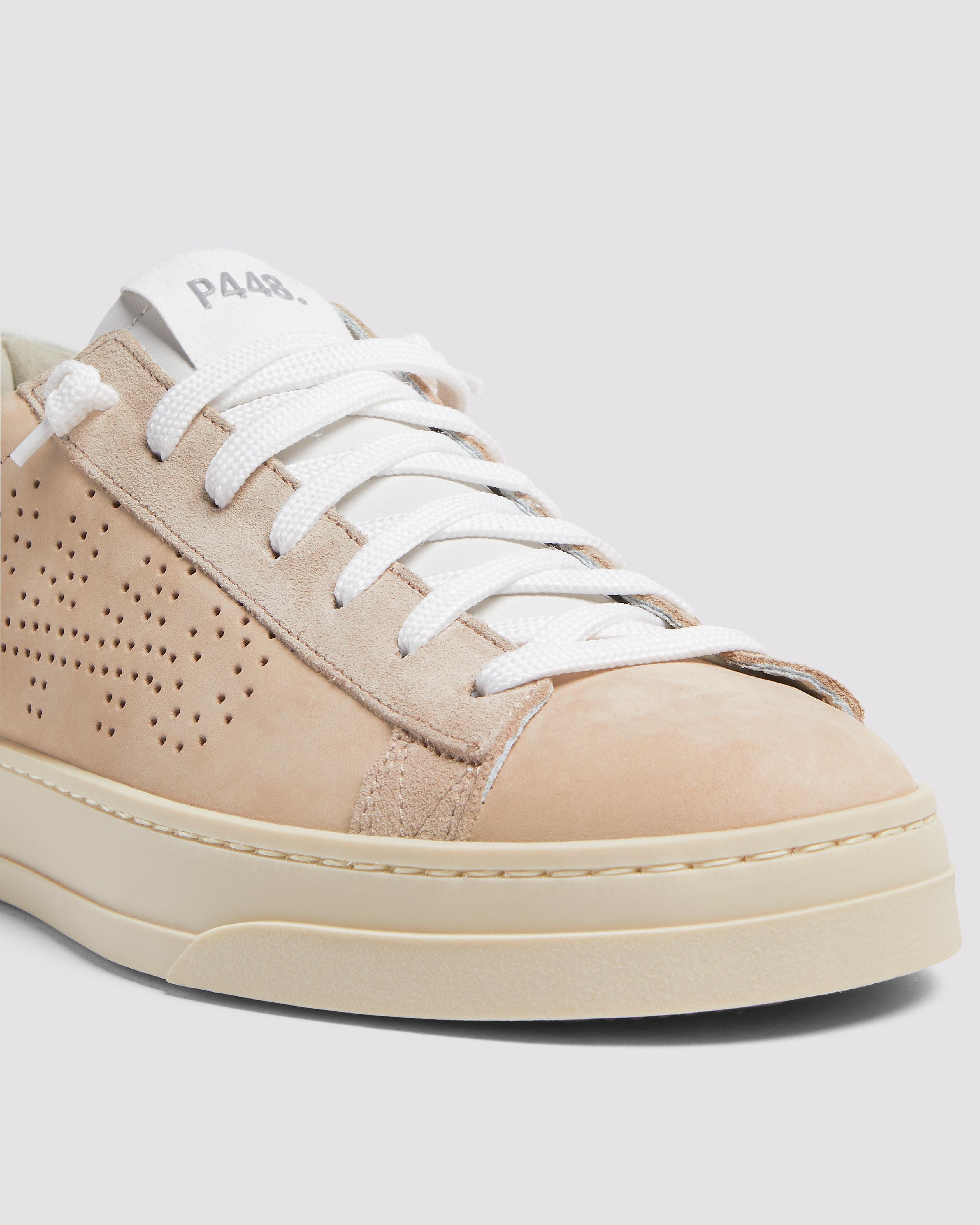 Jack Neutral - Low-Top Beige Nubuck Leather Sneaker – P448®