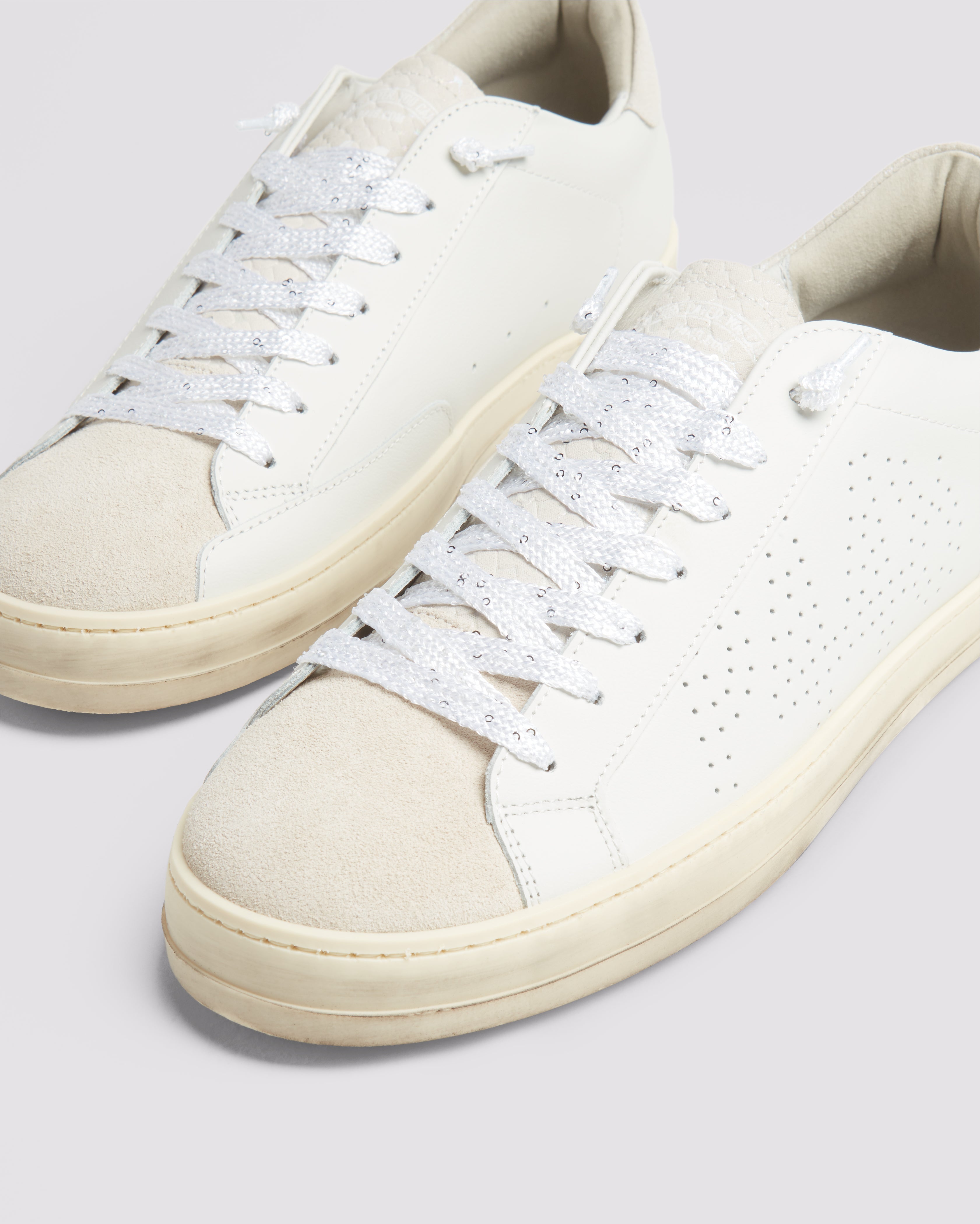 John Nest - White - Women's Low-Top White Leather Sneaker – P448®