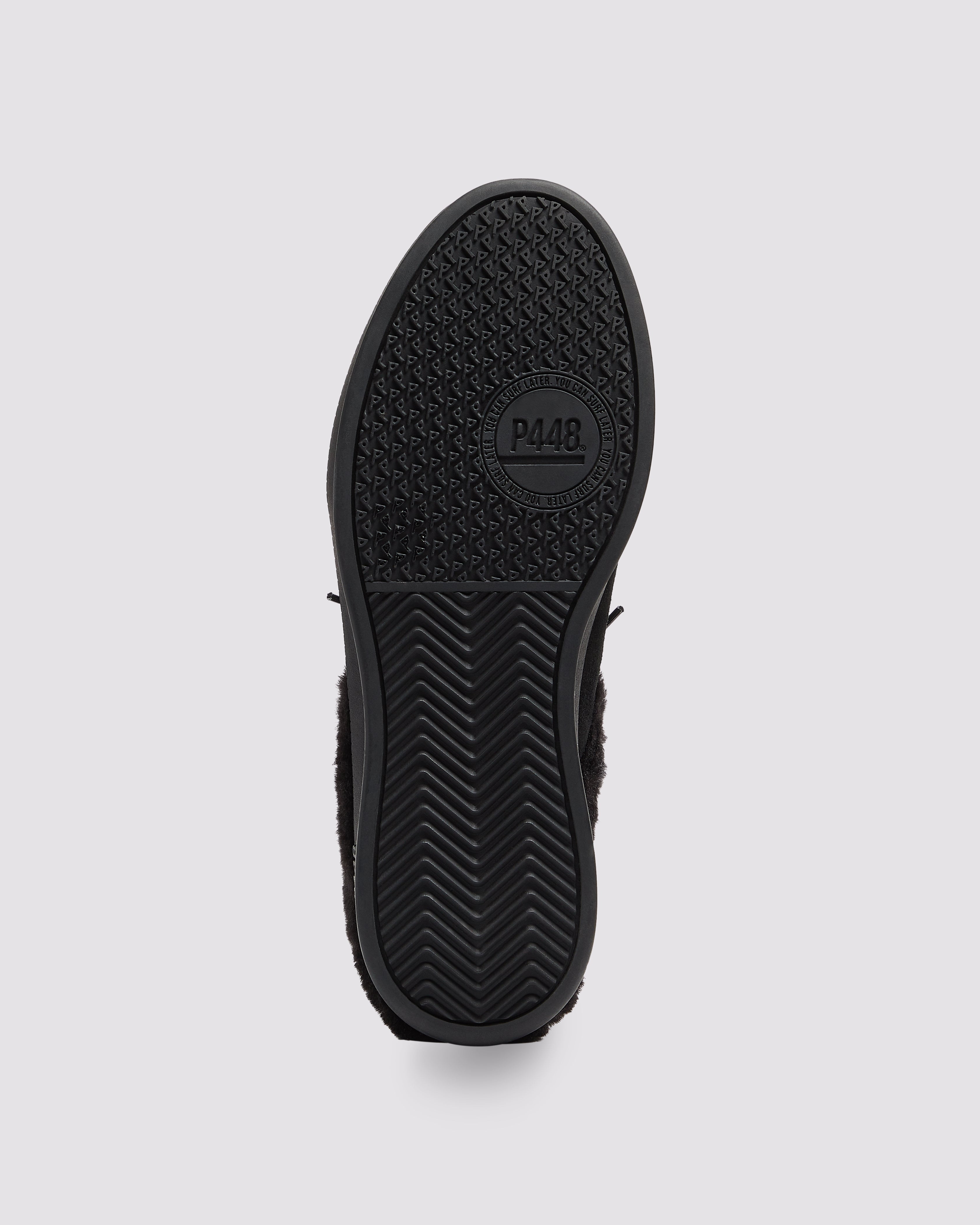 Monaco Black - Women's Low-Top Black Suede Mule Sneaker – P448®