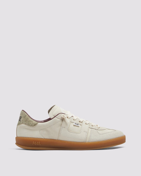 Monza Mojito - Men's Low-Top Cream Nubuck Sneaker – P448®