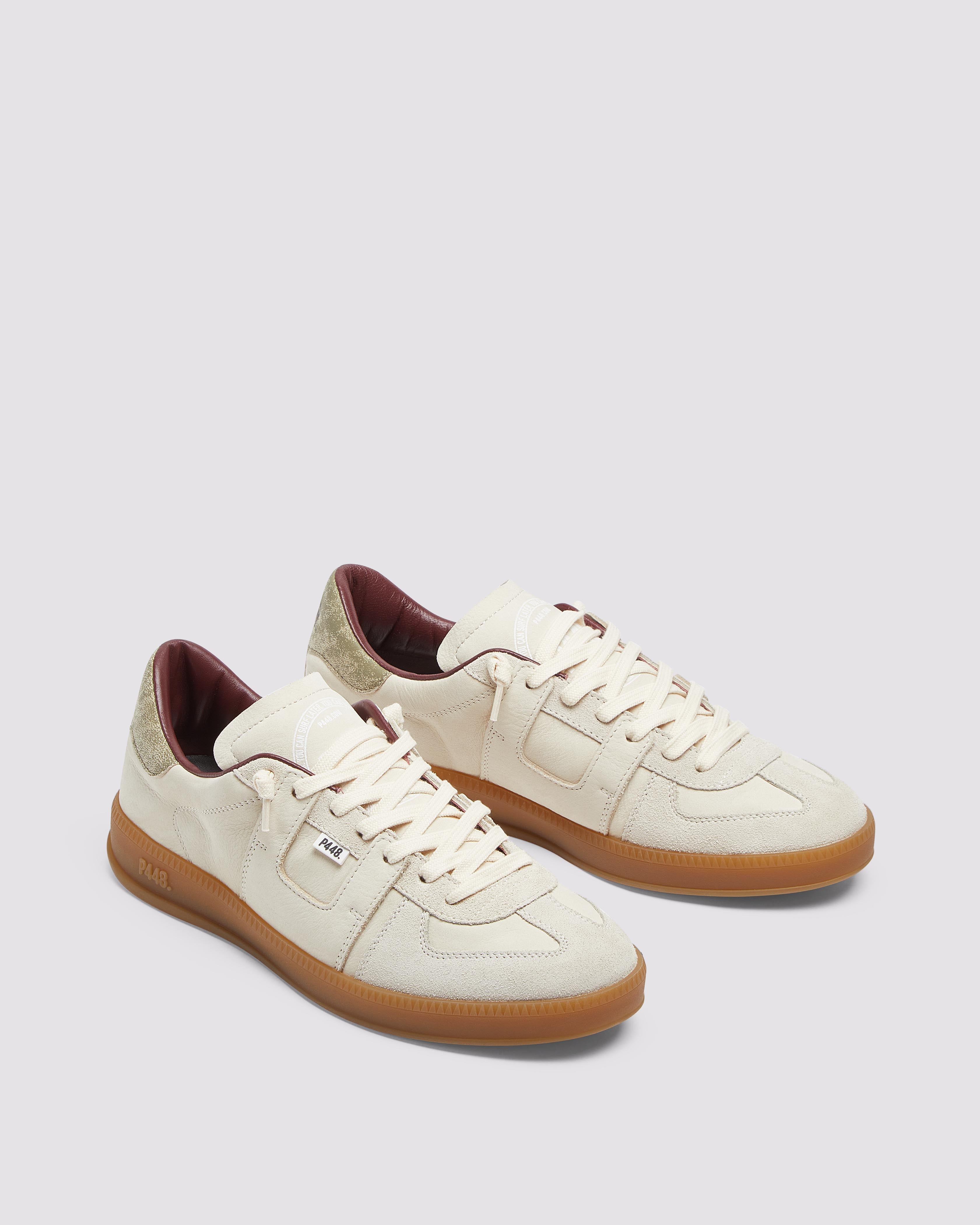 Monza Mojito - Men's Low-Top Cream Nubuck Sneaker – P448®