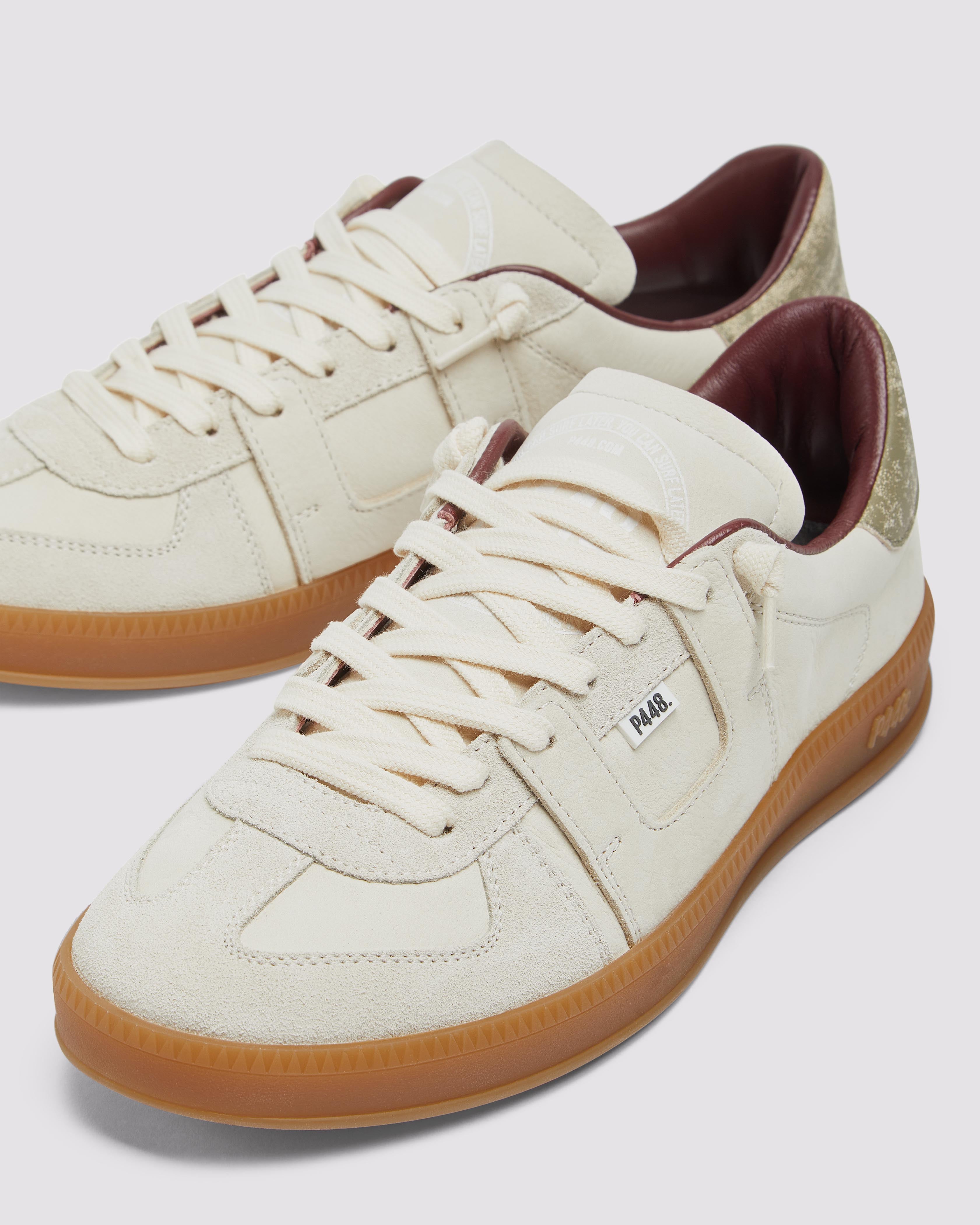 Monza Mojito - Men's Low-Top Cream Nubuck Sneaker – P448®