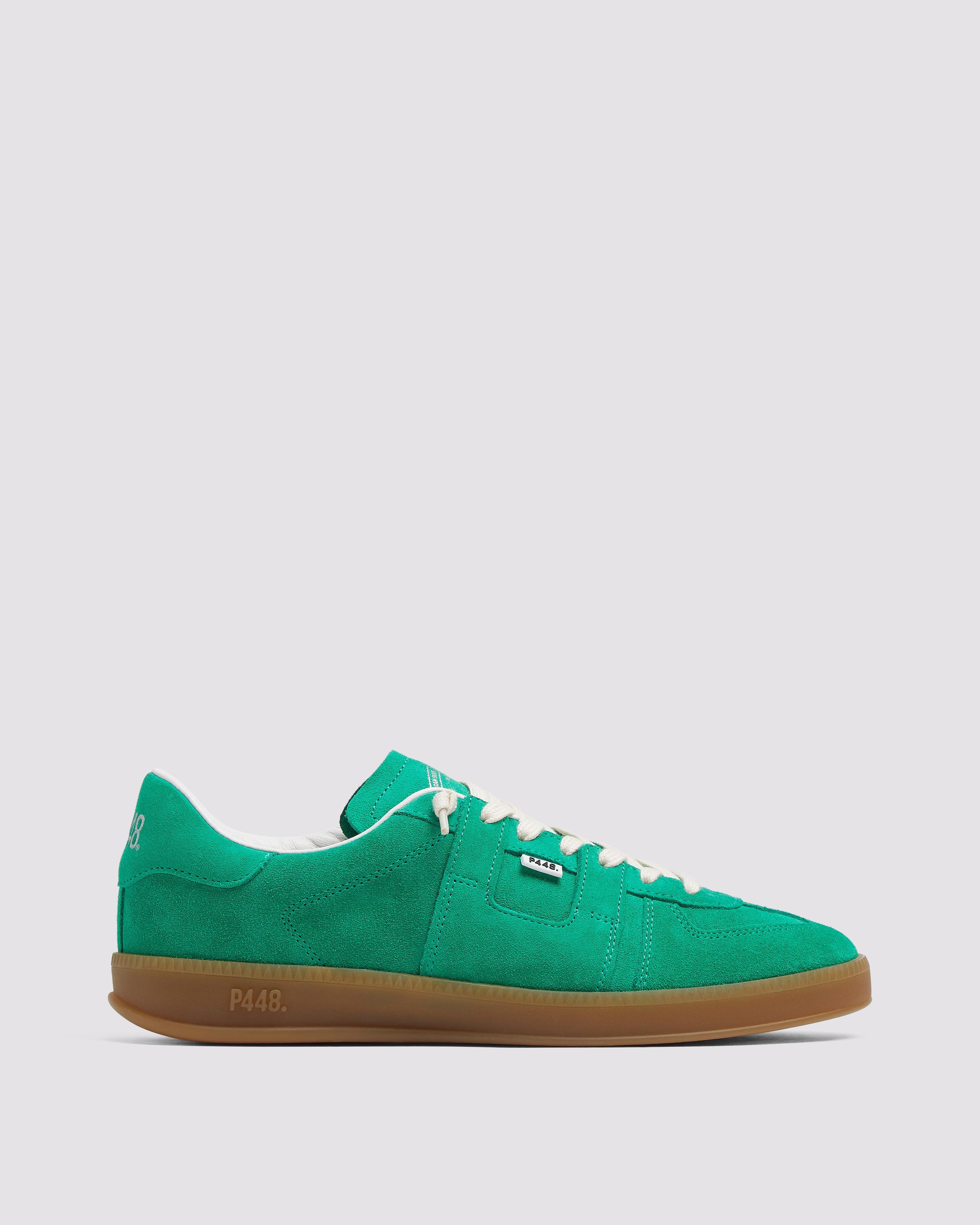 Monza Green Sneaker bassa in pelle scamosciata verde – P448®