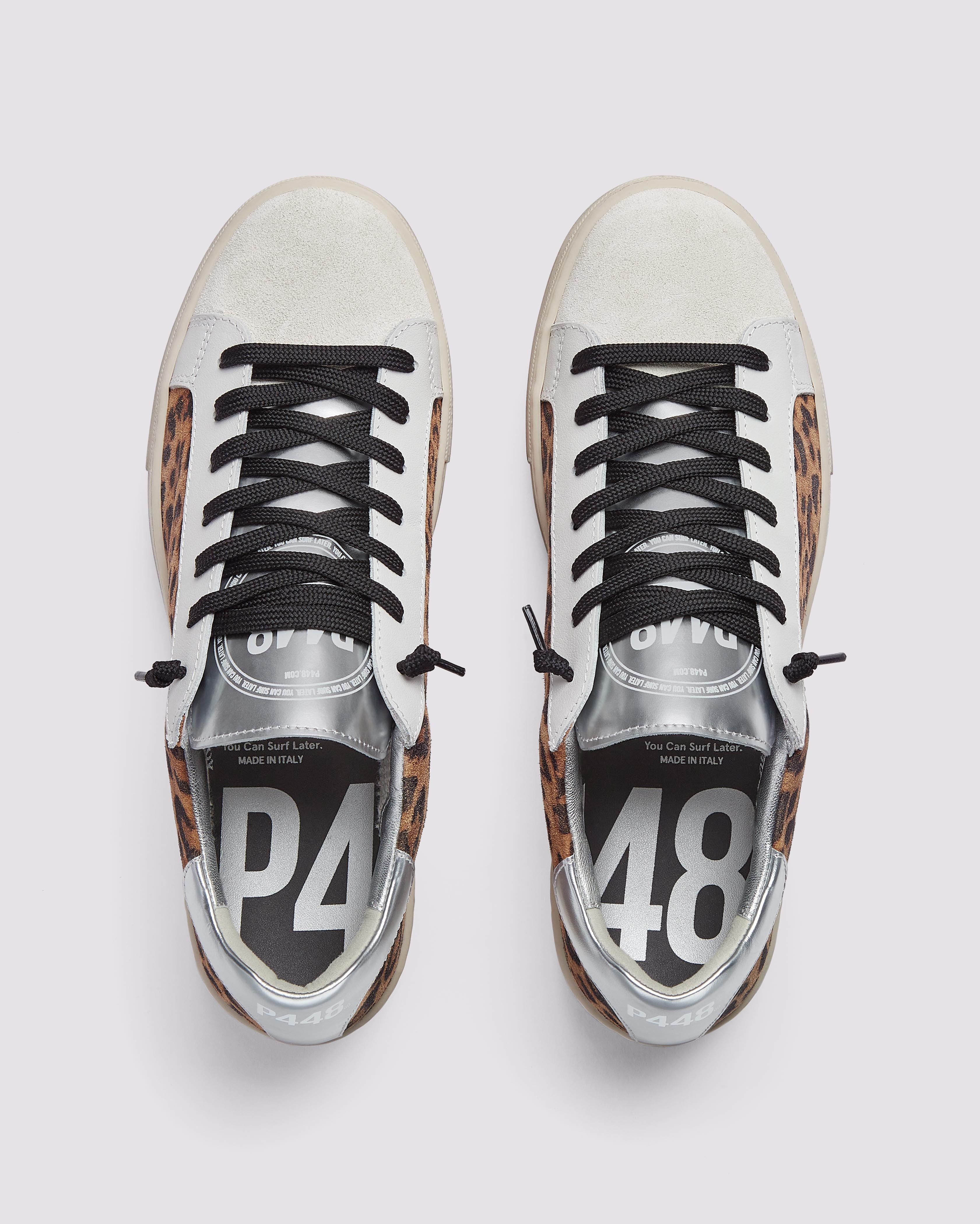 Thea Leopard/Silver - Women's Platform Leopard Sneaker – P448®