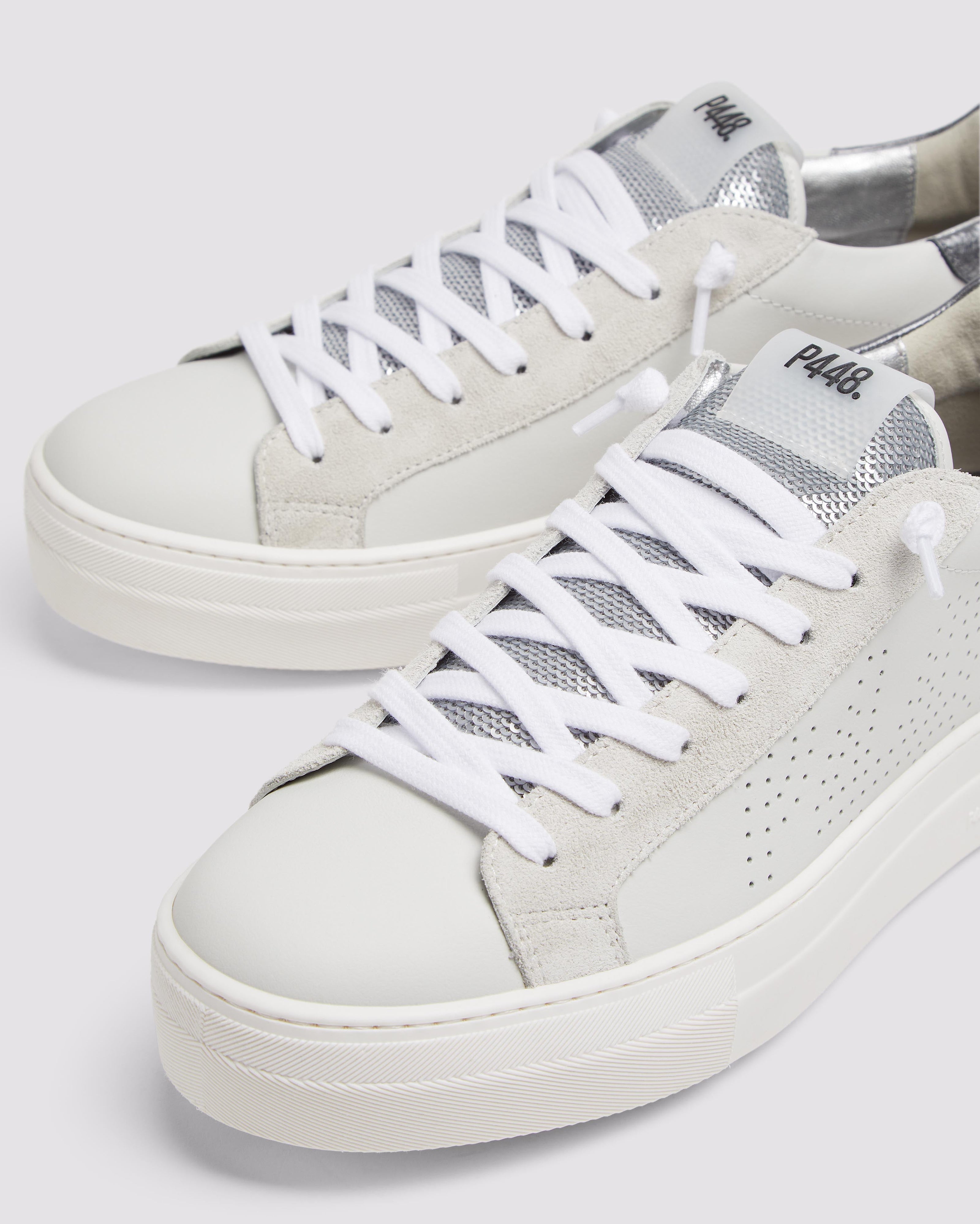 Thea Pearl Women's Platform White Leather Sneaker – P448®