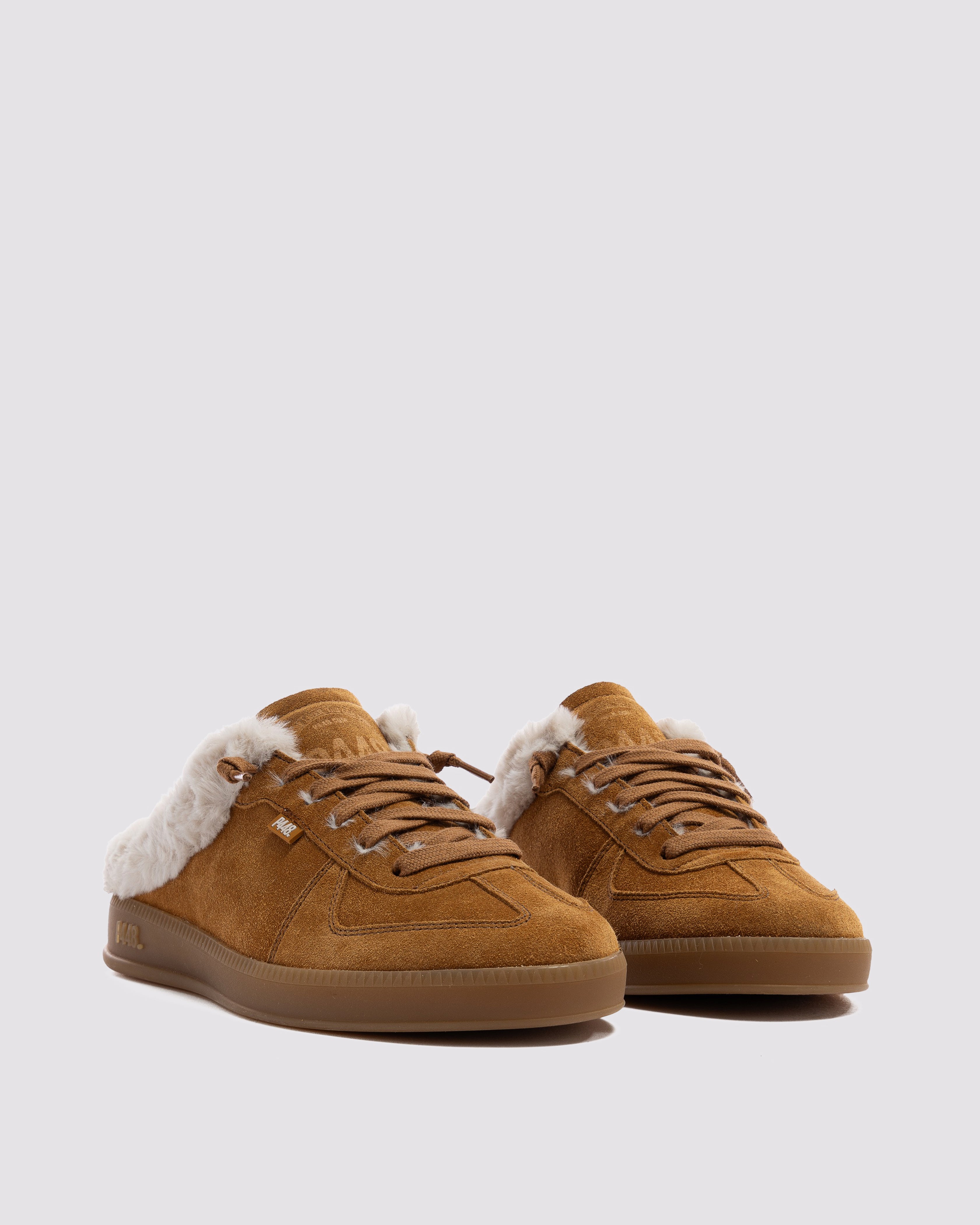 Monaco Chestnut - Women's Low-Top Camel Suede Mule Sneaker – P448®