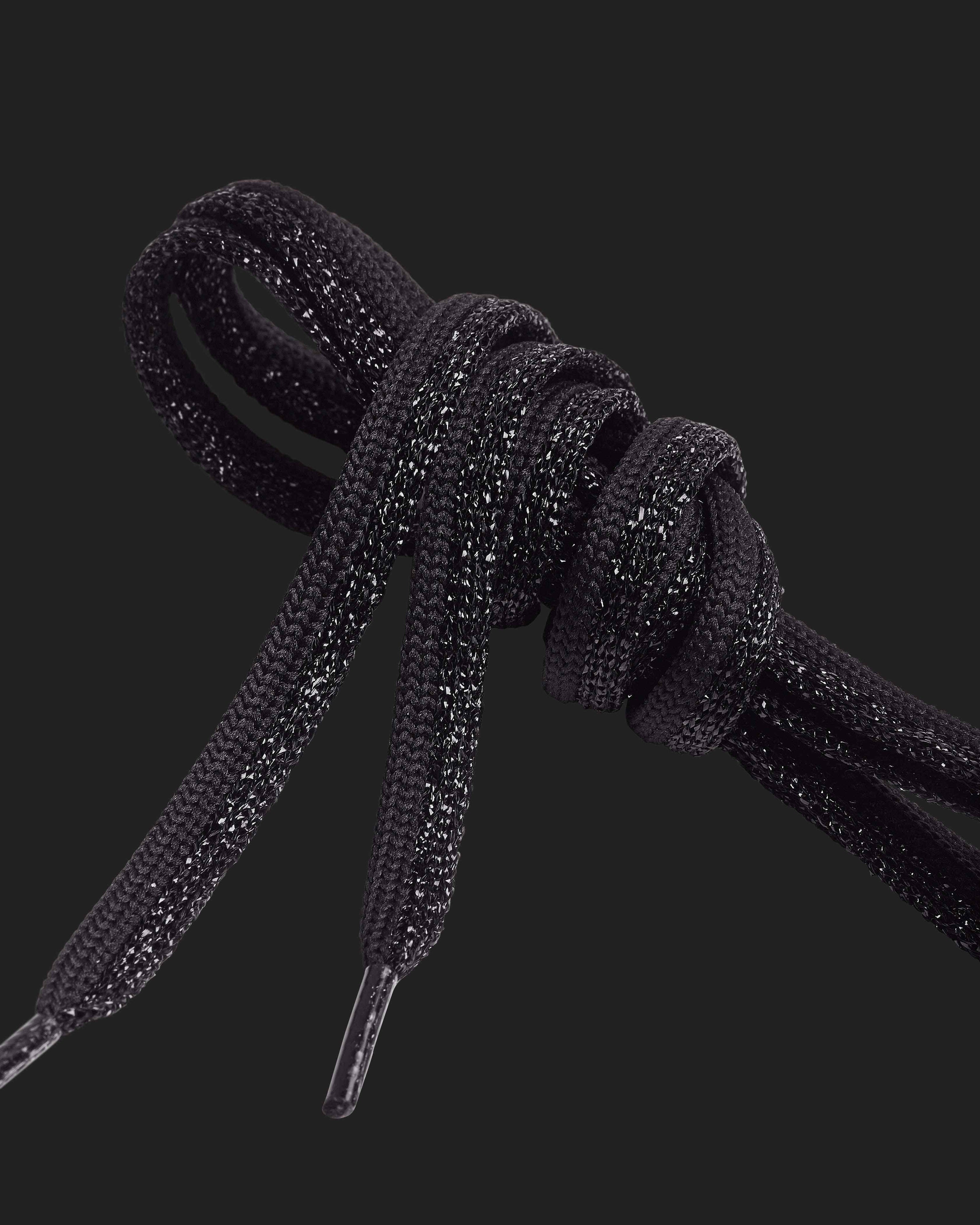 Shoelaces Black Glitter