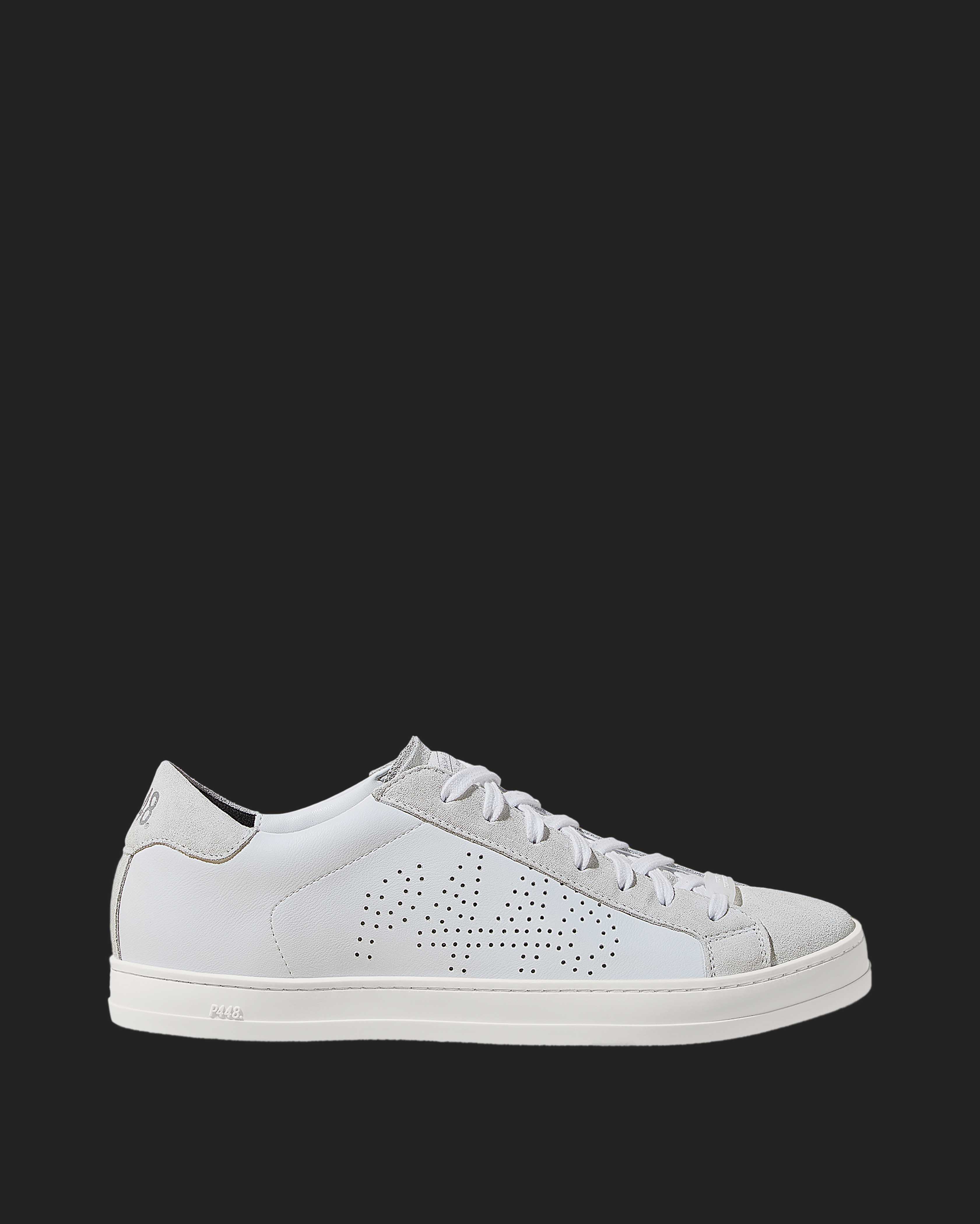 P448 John Fashion Sneaker White Leather sold Women's 7