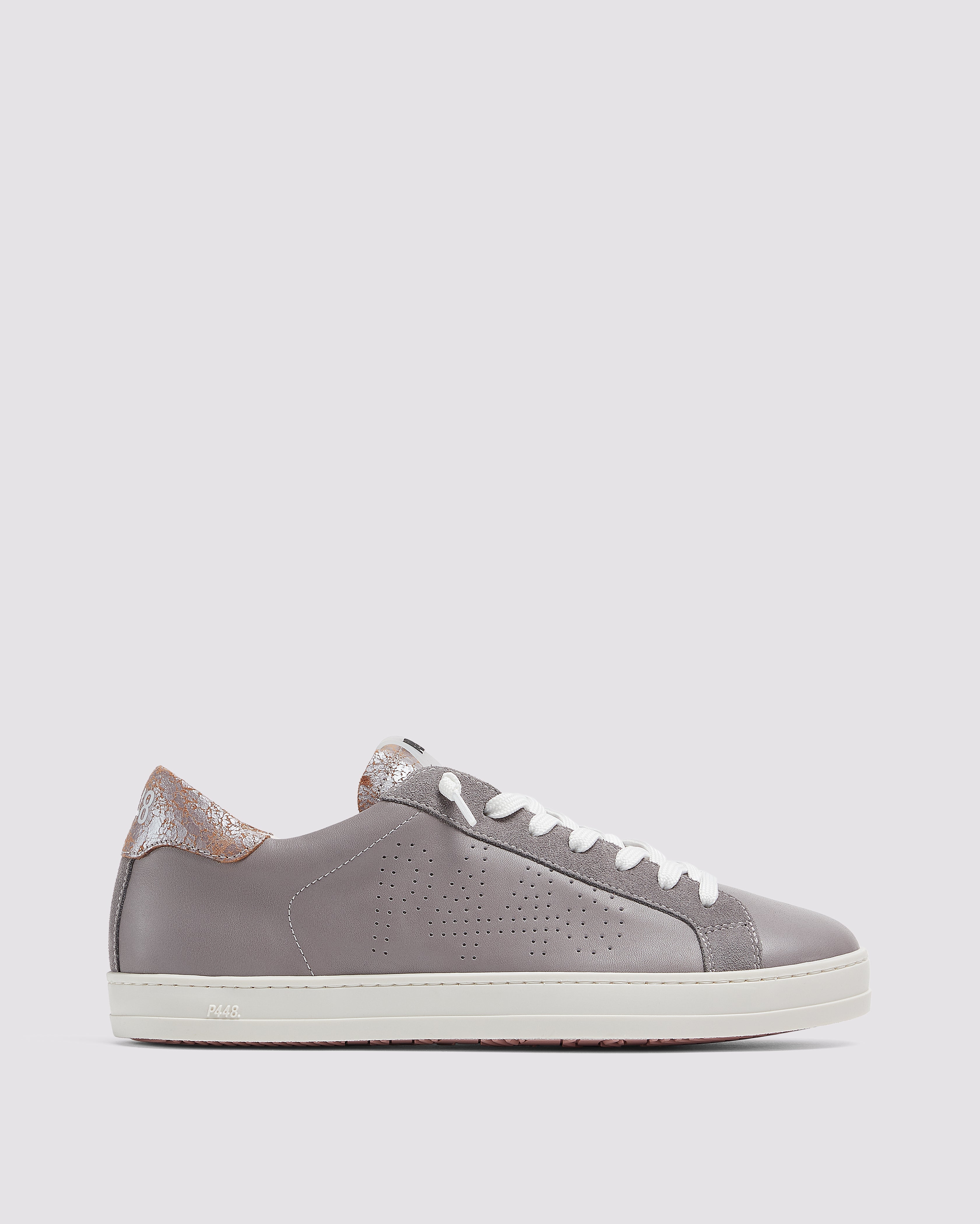 John Glitter - Grey - Women's Low-Top White Glitter Sneaker – P448®